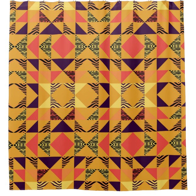 Rideaux De Douche Motif triangle transparent arrière - plan abstrait (Devant)