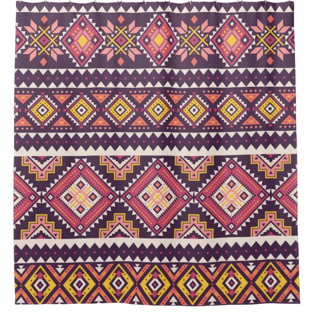 Rideaux De Douche Motif tribal rayé, géométrique sans couture. (Devant)