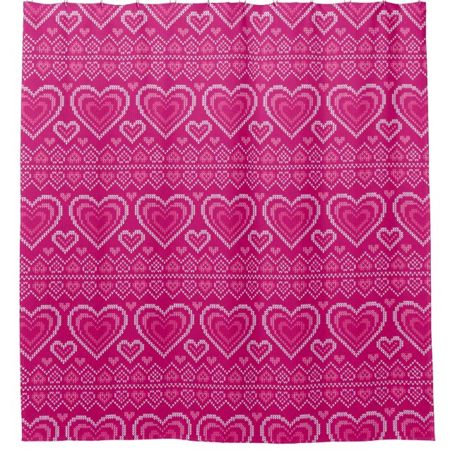 Rideaux De Douche Motif tricoté par Saint-Valentin 2 (Devant)
