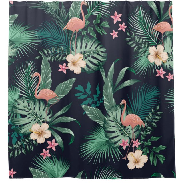 Rideaux De Douche  motif tropicale transparente avec feuillage luxur (Devant)