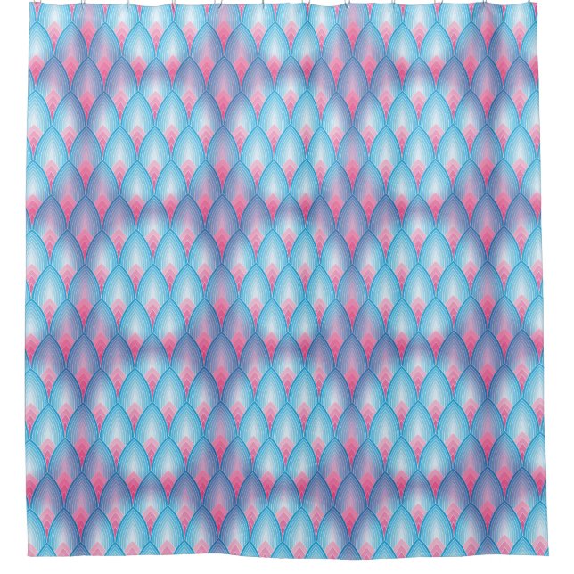 Rideaux De Douche Motif turquoise et rose de pétale (Devant)