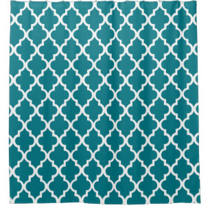 Rideaux De Douche Motif turquoise foncé de Quatrefoil