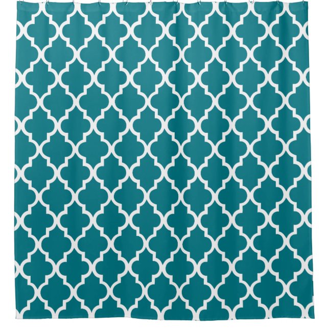 Rideaux De Douche Motif turquoise foncé de Quatrefoil (Devant)
