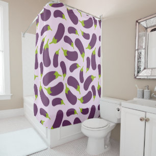 Rideaux De Douche Motif végétal d'aubergine violet végétal Conceptio