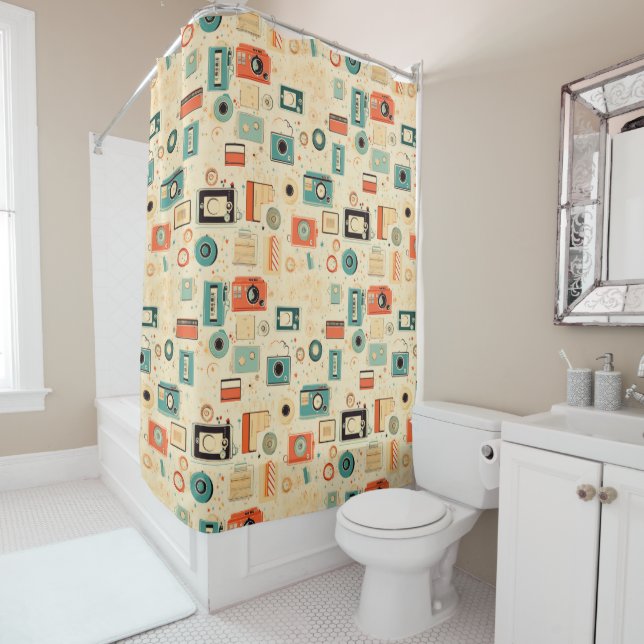 Rideaux De Douche Motif vintage (En situation)