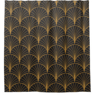Rideaux De Douche Motif vintage Art Déco sans couture. Décor géom