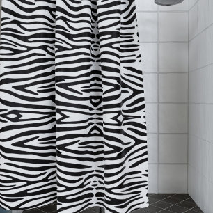 Rideaux De Douche Motif Zebra Stripes Poster de animal noir et blanc