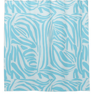 Rideaux De Douche Motif Zèbre Bleu