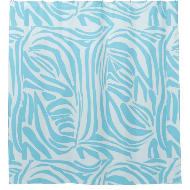 Rideaux De Douche Motif Zèbre Bleu (Devant)