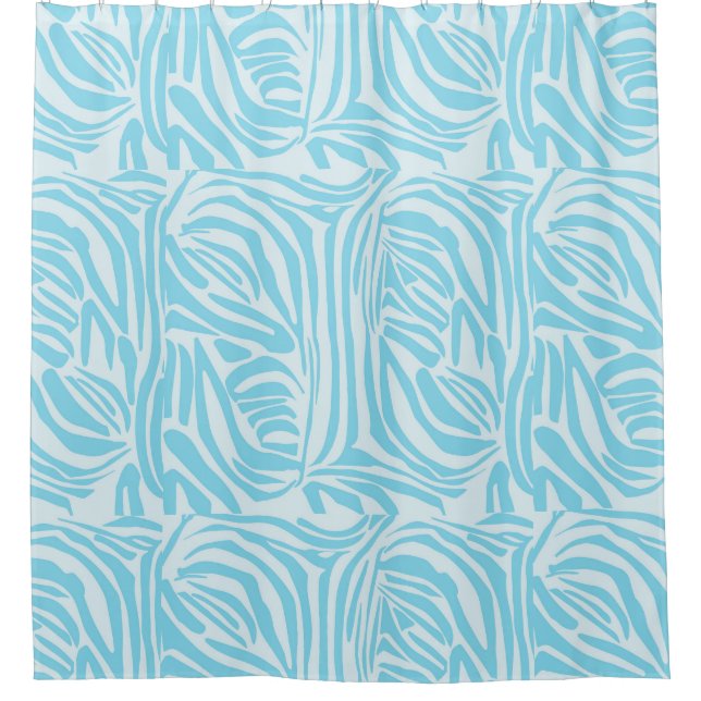 Rideaux De Douche Motif Zèbre Bleu (Devant)
