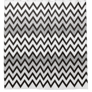 Rideaux De Douche Motif zigzag - noir blanc gris + votre arrière-pla