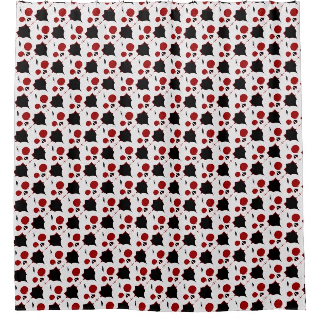 Rideaux De Douche Motifs mignons du visage de monstre crâne (Devant)