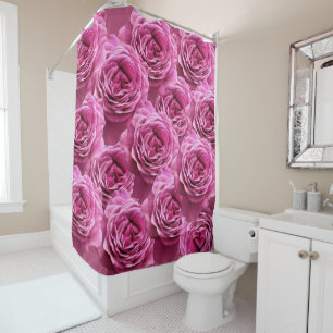Rideaux De Douche Motifs rose roses et violets