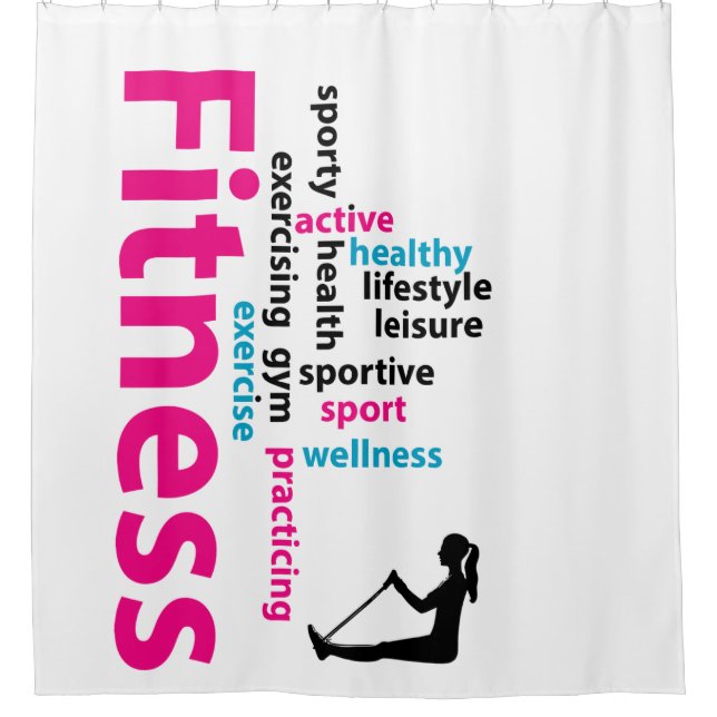 Rideaux De Douche Mots fitness (Devant)