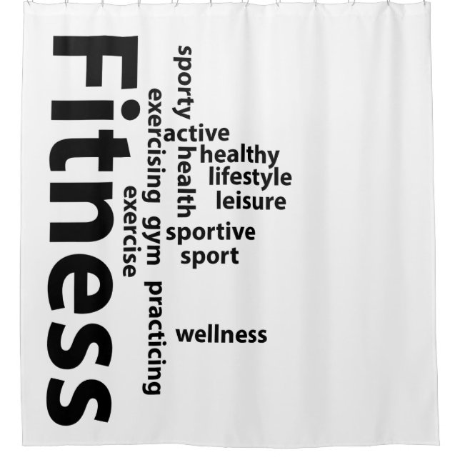 Rideaux De Douche Mots fitness (Devant)