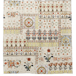 Rideaux De Douche Mughal Floral Paisley : Ethnic Digital Elegance.