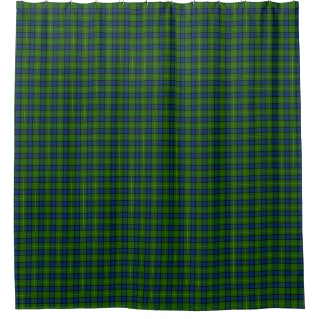 Rideaux De Douche Muir Moore écossais vert bleu plaid (Devant)