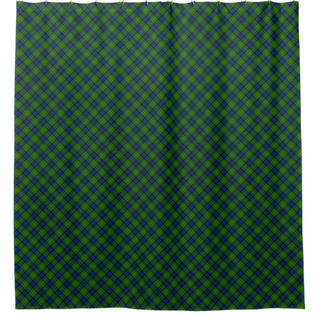 Rideaux De Douche Muir Moore écossais vert bleu plaid (Devant)