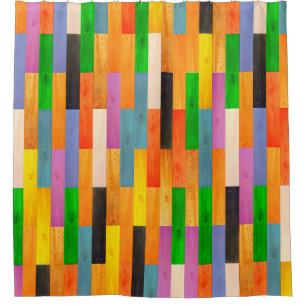 Rideaux De Douche Multicolored wooden texture. Parquet from wooden m