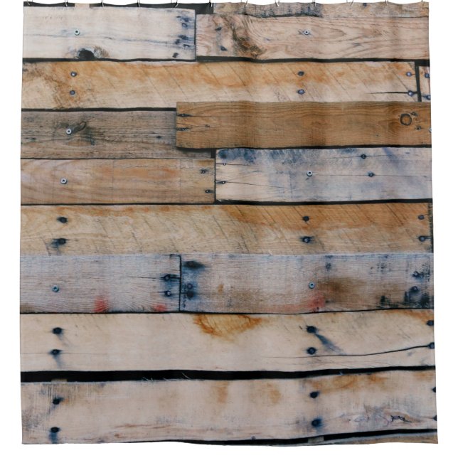 Rideaux De Douche mur Brown en bois (Devant)
