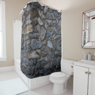 Rideaux De Douche Mur de pierre de corail caraïbe rustique 2