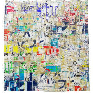 Rideaux De Douche Mur de rue de graffitis. Grunge wallart, rue, dos
