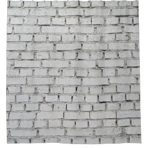 RIDEAUX DE DOUCHE MUR EN BRIQUE BLANC