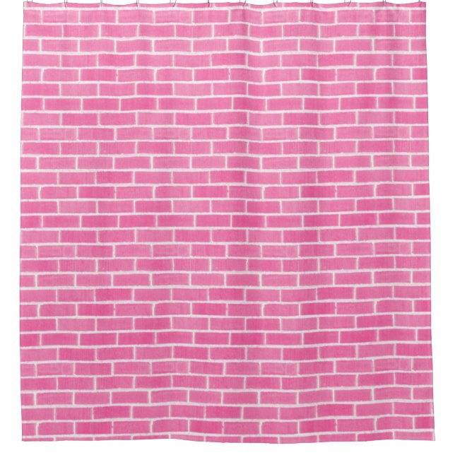 Rideaux De Douche Mur en brique rose (Devant)