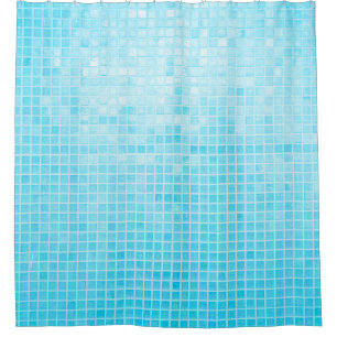 Rideaux De Douche Mur et carrelage en céramique pastel bleu abstrait