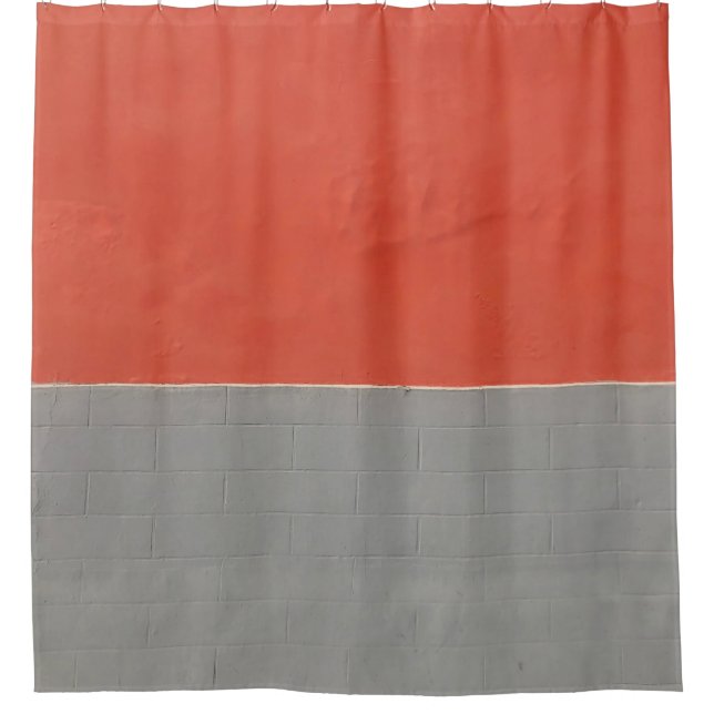 Rideaux De Douche Mur peint en gris et orange (Devant)