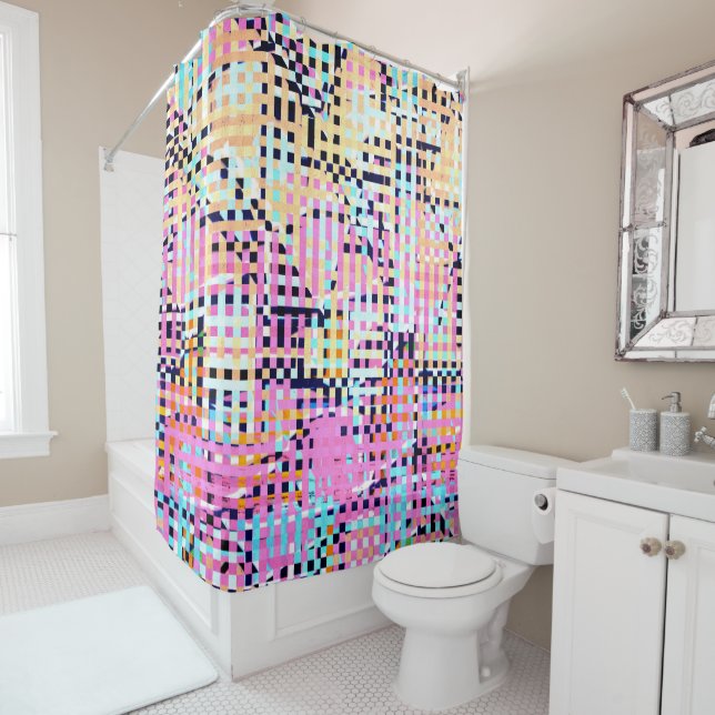 Rideaux De Douche Murray Abstrait Motif (En situation)