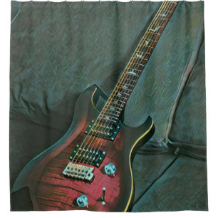 Rideaux De Douche musicien guitare amoureux cadeau