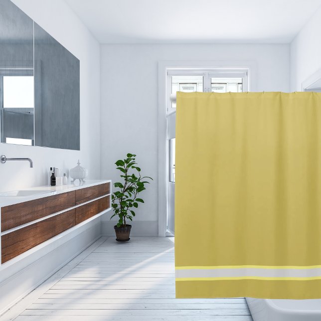 Rideaux De Douche Mustard bouché solide avec bande (Créateur téléchargé)