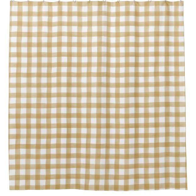Rideaux De Douche Mustard Jaune Anglais Pays Vérifié Plaid (Devant)