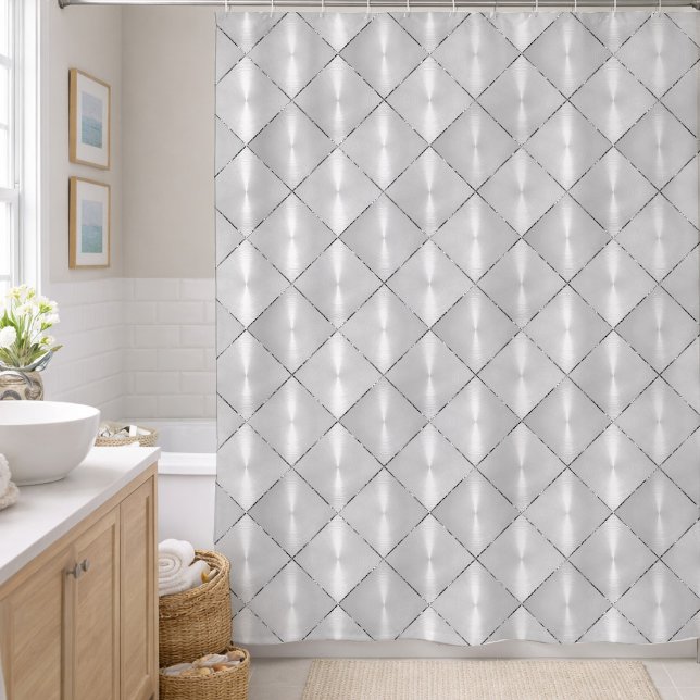 Rideaux De Douche Nacre blanche avec argent (Créateur téléchargé)