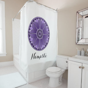 Rideaux De Douche NAMASTE Lotus Violet Mandala Nouvel Âge Personnali