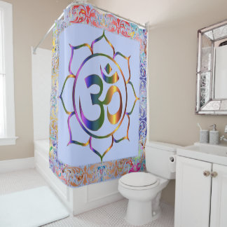 Rideaux De Douche Namaste Om Lotus Rainbow Vintage