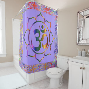 Rideaux De Douche Namaste Om Lotus Rainbow Vintage Show Douche Curta