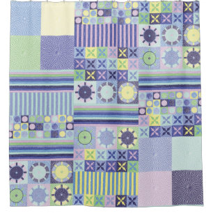 Rideaux De Douche Nanna's Pretty Faux Knit Crochet Blanket Motif