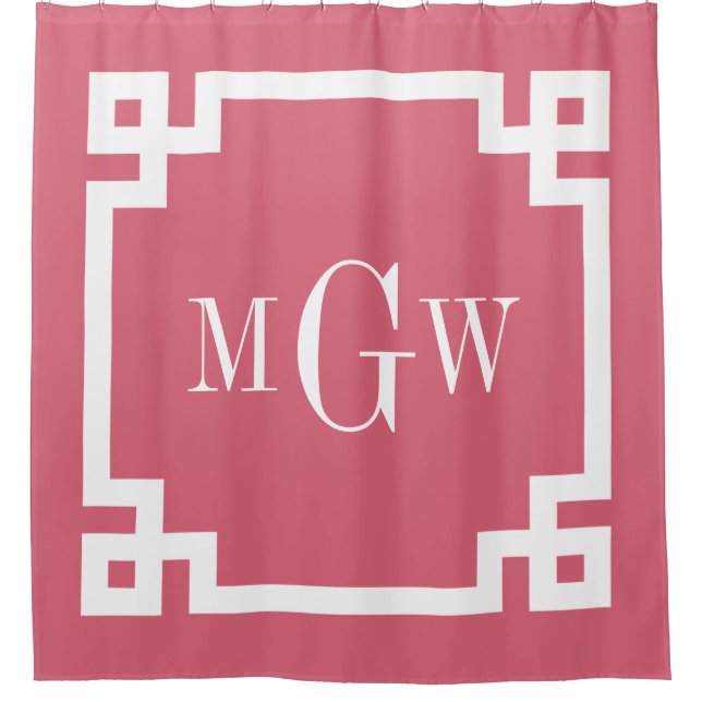 Rideaux De Douche Nantucket Red What Grec Key #2 encadré 3I Monogram (Devant)
