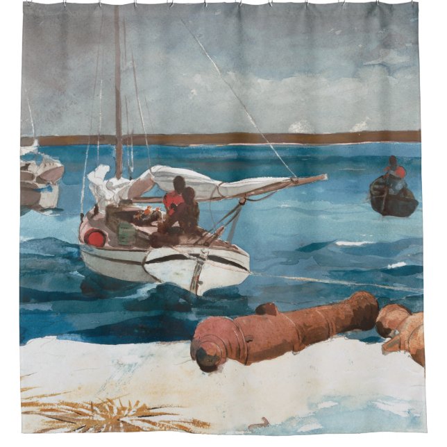 Rideaux De Douche Nassau par Winslow Homer Art Voilier Mousse Mémoir (Devant)