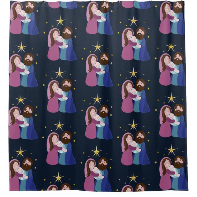 Rideaux De Douche Nativité Noël (Devant)