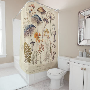 Rideaux De Douche Naturaliste de champignons vintages