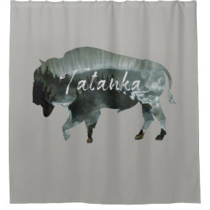 RIDEAUX DE DOUCHE NATURE DE FAUNE DE BUFFLE DE TATANKA PITTORESQUE
