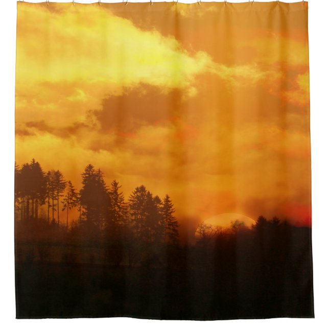 RIDEAUX DE DOUCHE NATURE MATIN SOLEIL LEVANT  (Devant)