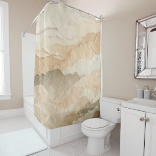 Rideaux De Douche Naturel Texturé en Couches Déchirées