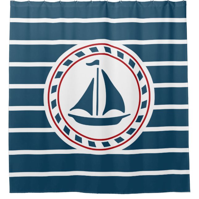 Rideaux De Douche Nautical design (Devant)
