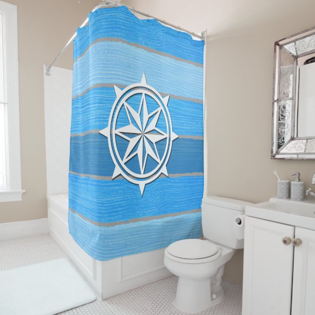 Rideaux De Douche Nautical themed design (En situation)