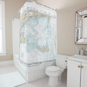 Rideaux De Douche Nautique du son et des approches de nantucket 1323
