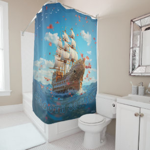 Rideaux De Douche navire à voile lisse